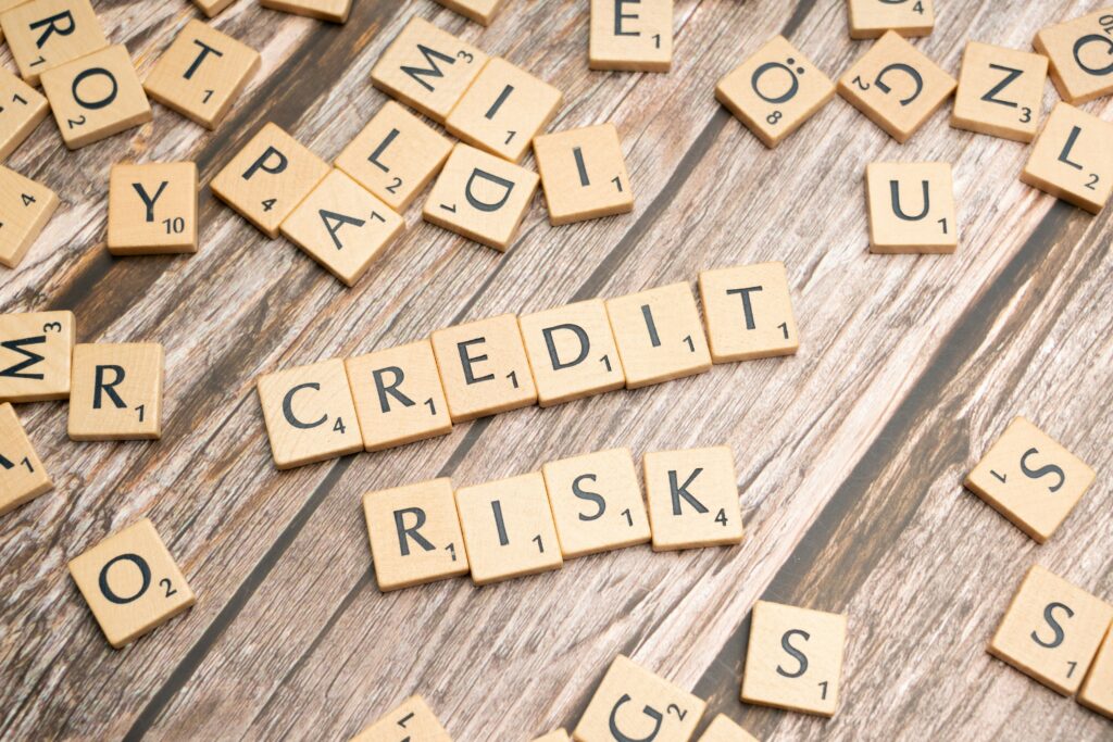 Scrabble tiles spelling out "Credit Risk"